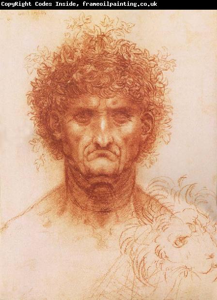 LEONARDO da Vinci Buste one frontal to seeing man and head of a Lowen